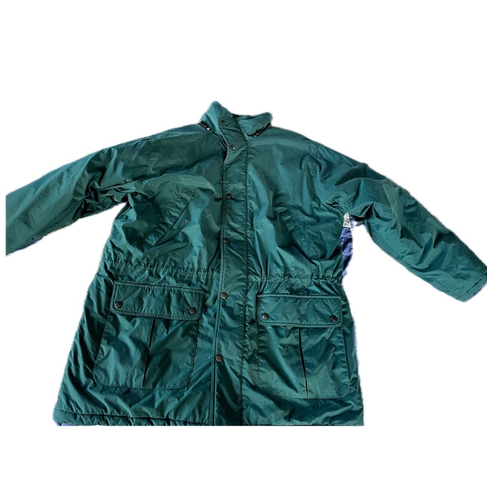 Vintage Woolrich Mens Sz XL Green Parka Jacket Water Resistant Insulated Ski